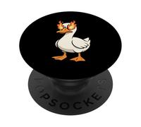 Goose Flaming Eyes Angry Goose Fire Rage Meme PopSockets Adhesive PopGrip