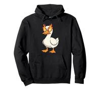 Goose Flaming Eyes Angry Goose Fire Rage Meme Pullover Hoodie