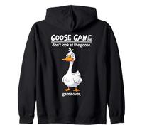 Goose Game Don't Look at the Goose Game Over Funny Zip Hoodie