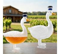 Goose Glass Whiskey Bottle Decanter, 30th Anniversary 3D Sculpted Vodka Bottle, Funny Goose Shaped Liquor Dispenser, Novelty Glass Bottles Gifts for Men Dad Father Vodka Lover1