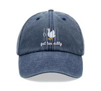 Goose Got Too Silly Baseball Cap Vintage Washed Unisex Dad Hat Adjustable Blue Denim