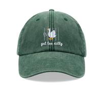 Goose Got Too Silly Baseball Cap Vintage Washed Unisex Dad Hat Adjustable Bottle Green