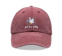 Goose Got Too Silly Baseball Cap Vintage Washed Unisex Dad Hat Adjustable Red