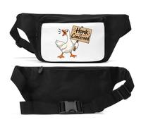 Goose Holding Concerned Protest Sign Unisex Waist Bag Black