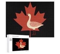 Goose in The Middle of Canada Flag Fun Wooden Picture Puzzle Creative Gift Wood Jigsaw for Adults And Family Game