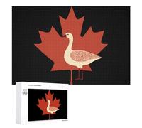 Goose in The Middle of Canada Flag Fun Wooden Picture Puzzle Creative Gift Wood Jigsaw for Adults And Family Game