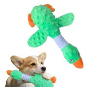Goose Indestructible Dog Toys for Aggressive Chewers, Squeaky Dog Toys Interactive Soft Plush Toy, Crinkle Goose Puppy Chew Toy for Small Medium Large Breed (Green)