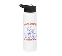 Goose Knight I Will Succeed Because I Am Insane Boys Girls Stainless Steel Insulated Water Bottle
