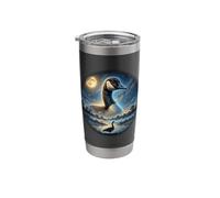 Goose Looking at The Moon Night Scene Art Stainless Steel Insulated Tumbler