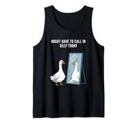 Goose Looking in Mirror Seeing Clown self Cartoon Tank Top