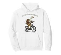 Goose on Bicycle pure shenanigans Cottagecore silly duck Pullover Hoodie