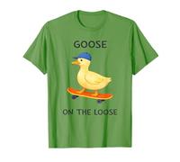 Goose On De Loose Funny Skateboarding Duck Bird Meme T-Shirt