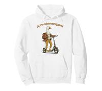 Goose on Scooter pure shenanigans Cottagecore silly duck Pullover Hoodie