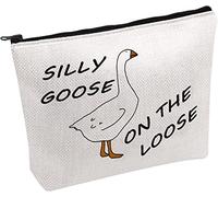 Goose Owner Cosmetic Bag Silly Goose On The Loose Cosmetic Bag Farm Animal Lover Gift Goose Lover Gift (Silly Goose-b)