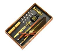 Goose Pen and Ink Set | Vintage Pen for Writing | Pen Ink Set with Replacement Nibs, Ink, Seal Sticks, with Mr