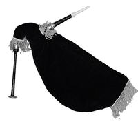 Goose Practice Bagpipe - Silver Mounts Black Velvet Cover Bag - Scottish Bagpipes Free 2 Chanter Reeds - Rosewood Black