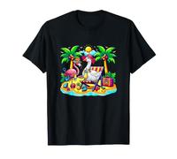 Goose Relaxing On Beach Funny Summer Vacation Hawaiian T-Shirt