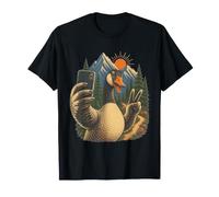 Goose Selfie Funny Mountain Outdoor Adventure Design T-Shirt