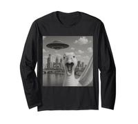Goose Selfie With Alien UFO Shirt Goose UFO Philadelphia Long Sleeve T-Shirt