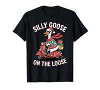Goose Silly On The Loose Ugly Sweater Santa Hat Christmas T-Shirt
