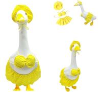 Goose Summer Outfit, Porch Goose Clothes with Yellow Polka Dot, for 23"/17" Lawn Goose Statue,Goose Clothes for Yard Goose