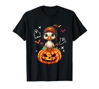 Goose Wearing Knitted Hat Halloween Carved Pumpkins Farmer T-Shirt