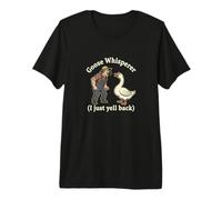 Goose Whisperer I Just Yell Back Funny Sarcastic Farmer Premium T-Shirt