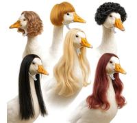 Goose Wig Caps Set Of 6 For Decorative Use, Playful Garden Goose And Porch Costume Outfits, Bright And Cheerful Colors, Material