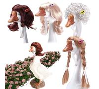 Goose Wig for Ducks Costumes Statue Accessories Art 4-Piece Hawaiian Garden Decoration for Lawn Parties Garden and Patio