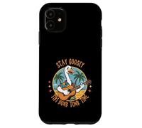 Goose with Guitar Hawaiian Shirt Tiki Vibes Pun Funny Hawaii Case for iPhone 11
