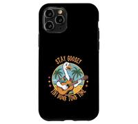 Goose with Guitar Hawaiian Shirt Tiki Vibes Pun Funny Hawaii Case for iPhone 11 Pro