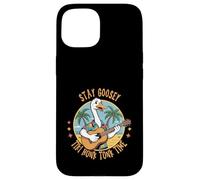 Goose with Guitar Hawaiian Shirt Tiki Vibes Pun Funny Hawaii Case for iPhone 15