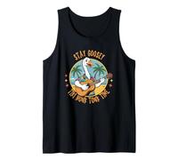 Goose with Guitar Hawaiian Shirt Tiki Vibes Pun Funny Hawaii Tank Top