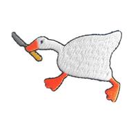 Goose with Knife, Peace was Never an Option, Funny Cute Duck Meme Patch - Iron On/Sew On - Cute Applique for Jackets, Jeans, Clothes, Backpacks, Tote Bags