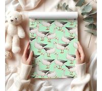 Goose Wrapping Paper - Watercolour Farm Animal Gift Wrap - Country Style Birthday Baby Shower Present Paper Rustic Nature Lovers - W74 (Mint, Small Sheet - 30 x 40cm/ 11.8" x 15.7" inches)