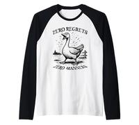 Goose Zero Regrets Manners Farm Bird Meme Raglan Baseball Tee