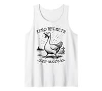 Goose Zero Regrets Manners Farm Bird Meme Tank Top