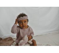 Gooseberry Fool Scallop Sweater - chalky pink - 18-24