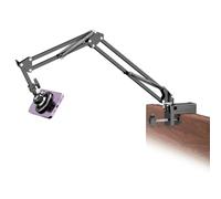 Gooseneck Bed Phone Holder for Magsafe iPhone Stand, Desk Magnetic Phone Arm Mount with Clamp, Adjustable Bedside Laying Down Tablet Mount Compatible with Kindle iPhone 15 14 13 12