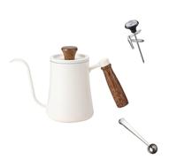 Gooseneck Coffee Kettle 550ml with Thermometer and Coffee Spoon, Stainless Steel Pour Over Kettle Coffee Pot with Long Narrow Spout Hand Drip Kettle