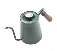 Gooseneck Drip Kettle with Temperature Gauge for Pour Over and Hand Drip Coffee Brewing with Stainless Steel Body (850ML Green)