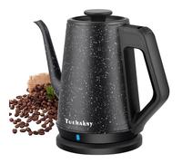 Gooseneck Electric Kettle 1.0L, 1000W, Pour Over Coffee, Auto Shut-Off | 304 Stainless Steel, BPA-Free, Fast Heating, Black Star Design, Ideal for Coffee, Tea & More, Office, Travel & Kitchen