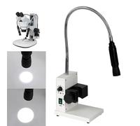 Gooseneck Fiber Optic Stereo Microscope Light,Fiber Optic Microscope Illumination,Load-Bearing Base,Adjustable Brightness/Aperture Size,Flexible Direction Single