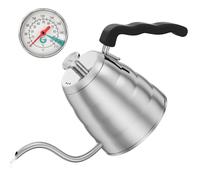 Gooseneck Kettle with Thermometer - 1.2 L Premium Stainless Steel Stove Top Kettle, Tea Pot w/Precision Drip Spout, for Camping, Drip Coffee, French Press