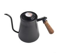 Gooseneck Kettle With Thermometer For Pour Over Coffee And Tea, Stainless Steel Narrow Spout Pot, Silver, 850ml(850ML Black)