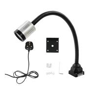 Gooseneck LED Work Light White 6500K 6W 220V Flexible Gooseneck Lamp with Screw Fixed Base 650lm Screw Mount Desktop LED Work Light for Workshop, CNC Lathe, Milling Machine, etc.