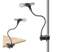 Gooseneck Microphone Stand, 20 Inch Flexible Microphone Arm Stand, Desk Mic Stand With Super Clamp Mount Mic Clip and 3/8" to 5/8" Adapter, Works for Shure, Blue Snowball and Others (20 Inch)