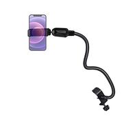 Gooseneck Microphone Stand,Desk Mic Holder Microphone Clamp - Flexible Gooseneck 360 Adjustable Desk Mic Holder or Phone Stand Holder Desk Mount for Live Streaming Pewell