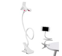Gooseneck Phone Holder,Flexible Holder For Bed,Lazy Arm Adjustable Clamp Bracket,Clamp Desk Bedframe Mobile Phones Mount,Universa L Mobile Phone Holder,Compatible With No Wider Than 3.5" Devices
