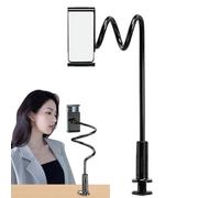 Gooseneck Phone Holder for Bed, 360-Degree Rotation Flexible Clip, Non-Slip Quick-Release Mount, Overhead Stand for Recipe Reading, Laying Down Use, Bedside Phone Clamp